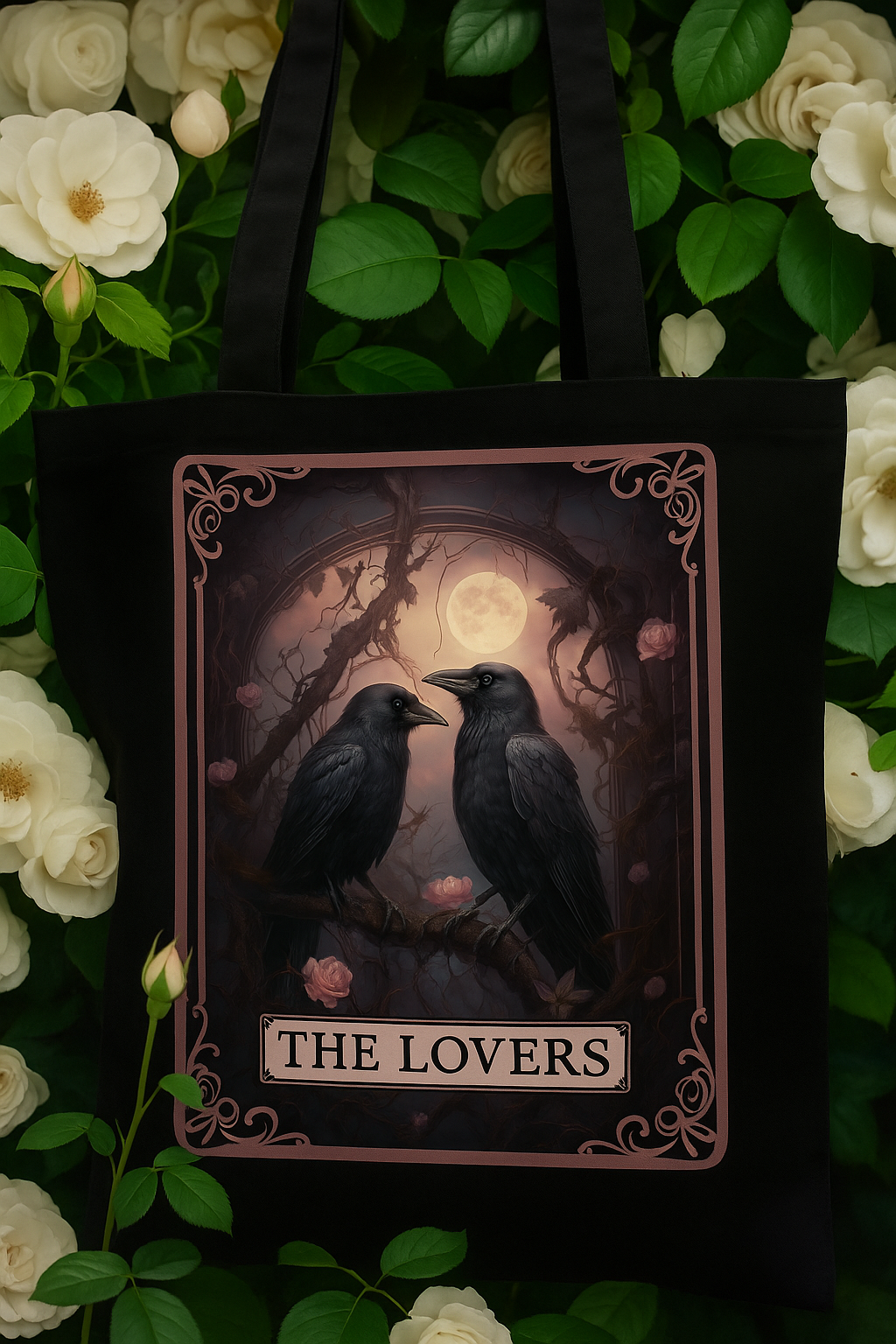 The Lovers Raven Tote Bag