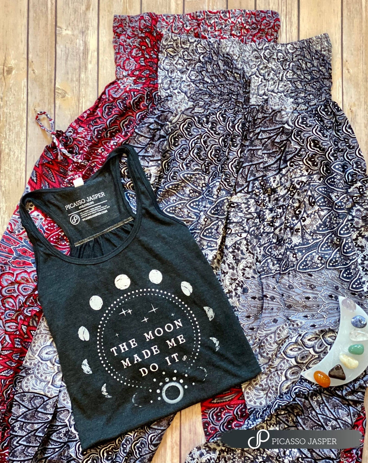 The Moon Made Me Do It, Vintage Gray, Flowy Tank