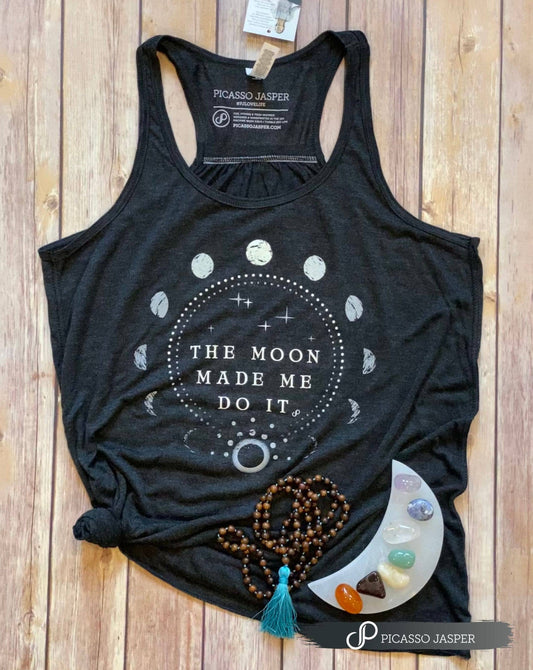 The Moon Made Me Do It, Vintage Gray, Flowy Tank