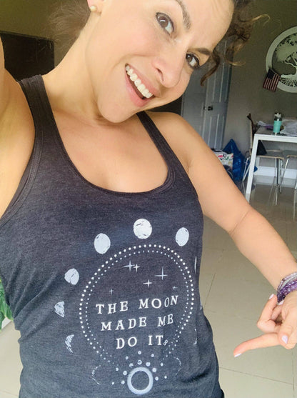 The Moon Made Me Do It, Vintage Gray, Flowy Tank