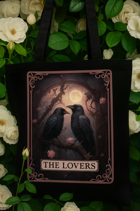 The Lovers Raven Tote Bag